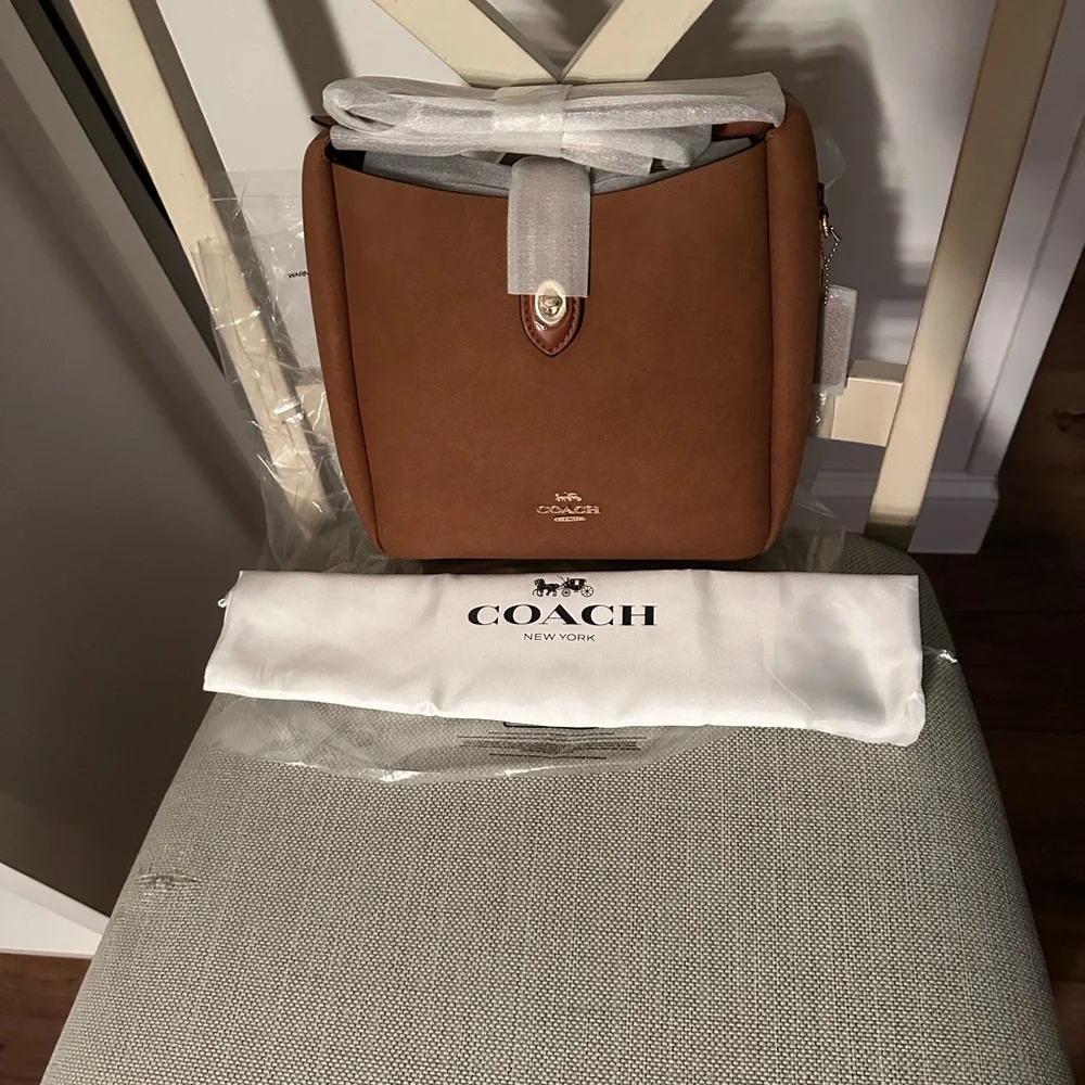 Coach Brown Suede Shoulder Bag - Picture 11 of 13